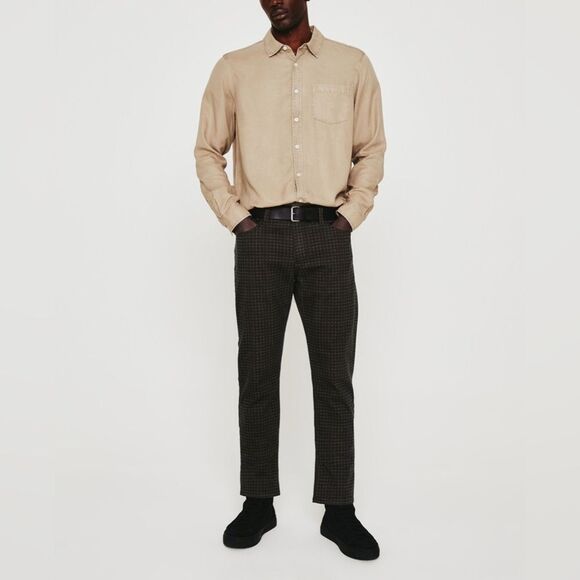 AG ADRIANO GOLDSCHMIED Everett Slim Straight Leg Check Print Pants - Picture 1 of 14